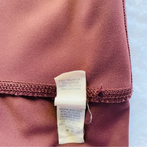 Aerie Maroon Raw Hem Athletic Leggings | Large - Picture 2 of 7